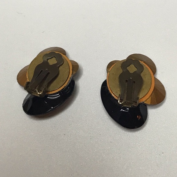 Vintage Earrings Unsigned Glam Clip on - Picture 3 of 3